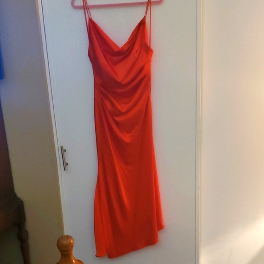 Alice + Olivia Vibrant Red Backless Dress